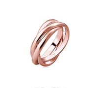 Elli Anello Intrecciato da Donna, in Argento 925, Placcato Oro Rosa, Misura 58