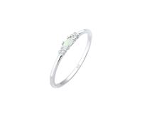 Elli Anelli Donne Vintage con Cristalli di Zirconia e Opale in Argento Sterlino 925 Placcato Oro