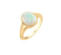 Elli - Sigello Tendenza con Opale Sintetico in Argento Sterling 925 Placcato Oro Anelli 1 pieces female