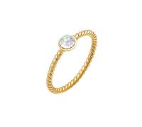 Elli - Solitario ritorto con cristalli in Argento Sterling 925 placcato oro Anelli 1 pieces female