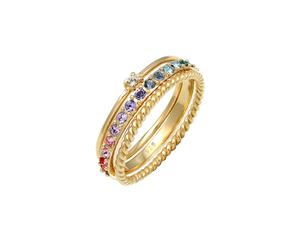 ELLI Anello 'Rainbow' blu chiaro / oro / trasparente Donna ELLI 56