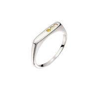 Elli - Anello Sigillo Swarovski Cristalli Giallo 925 Sterling Silver Anelli 1 pieces female