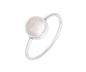 ELLI Anello 'Solitär' argento / bianco lana Donna ELLI 56