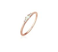 Elli Anelli Donne Vintage con Cristalli di Zirconia e Opale in Argento Sterlino 925 Placcato Oro