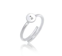 Elli - Argento Sterling 925 Lettera J Basic Regolabile Anelli 1 pieces female