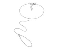 Elli Bracciale Donne Catena a mano di base con cristalli in argento sterlino 925