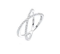 Elli - Avvolgimento X con Cristalli di Zirconia in Argento Sterling 925 Anelli 1 pieces female