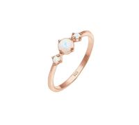Elli - Banda Geo Vintage Tendenzia con Opale Sintetico in Argento Sterling 925 Anelli 1 pieces female
