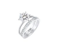 Elli - Banda Set Solitario Pieno di Fascino con Cristalli in Argento Sterling 925 Anelli 1 pieces female