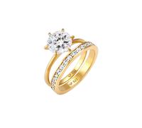 Elli - Banda Set Solitario Pieno di Fascino con Cristalli in Argento Sterling 925 Anelli 1 pieces female
