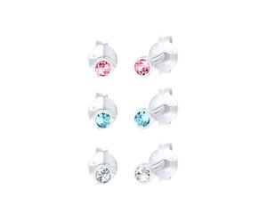 Elli - Basic colorato blu rosa con Cristalli in argento sterling 925 Orecchini 1 pieces female