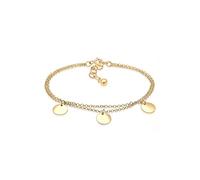 Elli Bracciale da donna a cerchio piastrine strato geo in argento sterling 925, 16 centimeters, Argento sterling, Senza gemme