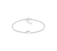 Elli - Ladies - Bracciale in catenina sottile con charm a forma di cuore e scritta "love" in argento sterling 925 16 cm