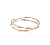 Elli Bracciale Donna Bangle Triple Intertwined Classic Tri-Colour in argento 925 placcato oro rosa