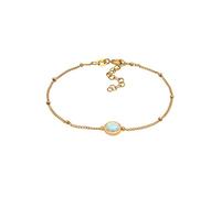 Elli Bracciale Donna Palla Catena Elegante con Opale sintetico in Argento placcato oro 925