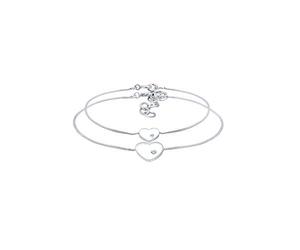 Elli - Braccialetto per bambini in argento Sterling 925 con ciondolo a forma di cuore per madre e bambino, lunghezza 16 cm