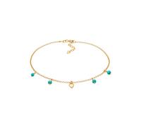 Elli - Cavigliera Cuore Boho Turchese con Howlite in Argento Sterling 925 placcato oro Gioielli per i piedi 1 pieces female