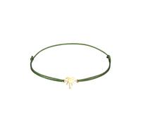 Elli - Ciondolo a forma di palma con nylon nero in argento sterling 925 placcato oro Bracciali e Braccialetti 1 pieces female