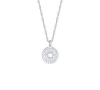 Elli - Ciondolo Cordoncino Moneta Rotondo Sole Tendenza Vintage in Argento Sterling 925 Collane 1 pieces female
