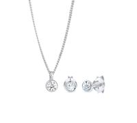 Elli - Ciondolo di Base Solitario Set Orecchini a Perno con Cristalli in Argento Sterling 925 Set gioielli 1 pieces female