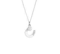 Elli - Ciondolo Ferro di Cavallo Foglia di Trifoglio con Cristalli in Argento Sterling 925 Collane 1 pieces female