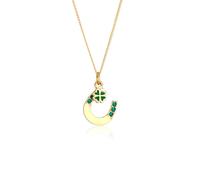 Elli - Ciondolo Ferro di Cavallo Foglia di Trifoglio con Cristalli in Argento Sterling 925 Collane 1 pieces female