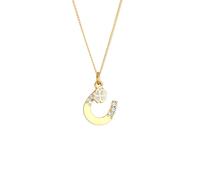 Elli - Ciondolo Ferro di Cavallo Foglia di Trifoglio con Cristalli in Argento Sterling 925 Collane 1 pieces female