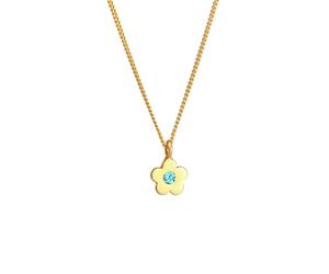 Elli - Ciondolo Fiore Blu con Cristalli in argento sterling 925 placcato in oro 925 Collane 1 pieces female