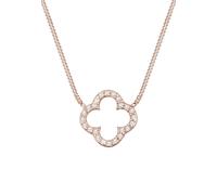 Elli - Ciondolo forma di trifoglio Elegante fortuna con cristalli di zirconia in argento sterling 925 Collane 1 pieces female