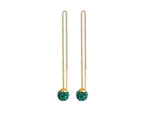 Elli - Ciondolo Sfera Elegante in Argento Sterling 925 Placcato Oro con Cristalli Orecchini 1 pieces female