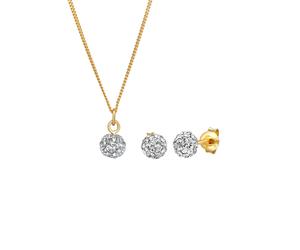 Elli - Ciondolo Sfera Set Orecchini a Perno con Cristalli in Argento Sterling 925 Set gioielli 1 pieces female