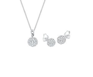 Elli - Ciondolo Sfera Set Orecchini a Perno con Cristalli in Argento Sterling 925 Set gioielli 1 pieces female