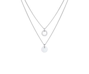 Elli - Ciondolo Strati Cerchio Placchetta di Base Tendenza in Argento Sterling 925 Collane 1 pieces female