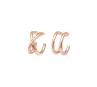 Elli - Clip per Orecchio Set Geo di Base Minimale in Argento Sterling 925 Placcato Oro Rosa Orecchini 1 pieces female