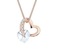 Elli Collana a forma di cuore con cristalli Swarovski, Placcato Oro Rosa