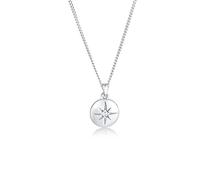 Elli Collana Ciondolo Donna Piastra Stella con Cristalli Zirconia in argento 925 placcato oro