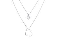 Elli Collana Collana da donna con ciondolo a forma di cuore e cristalli in argento 925