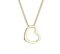 Elli Collana con Ciondolo a Cuore da Donna in Argento Sterling 925, Placcato Oro, 45 cm