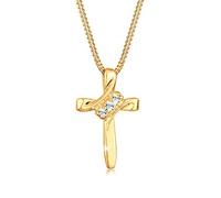Elli Collana con Ciondolo a Forma di Croce, con Cristalli Swarovski da Donna, in Argento 925