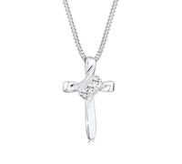 Elli Collana con Ciondolo a Forma di Croce, con Cristalli Swarovski da Donna, in Argento 925