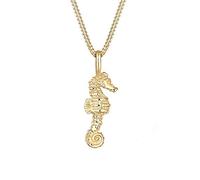 Elli Collana con Pendente a Forma di Cavalluccio Marino da Donna in Argento, Placcato Oro Giallo, 45 cm