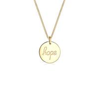 Elli Collana con Pendente Cerchio da Donna in Argento 925, Placato Oro Giallo