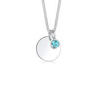 Elli Collana con Pendente con Cristallo da Donna, in Argento 925, Blu (Chiaro), Misura 45