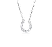 Elli Collana Donne Ciondolo Ferro di Cavallo Talismano Fortuna con Cristalli di Zirconia in Argento Sterlino 925