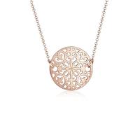 Elli Collana con Pendente da Donna in Argento 925, Placcato Oro Rosa con Cristalli Swarovski, Taglio a Brillante