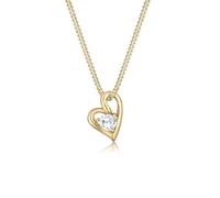Elli Collana con Pendente da Donna in Oro Giallo 14K con Zirconia Cubica Bianca