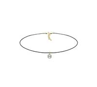 Elli Collana con Pendente Rotonda con Cristallo da Donna, in Argento 925, Oro, Misura 36
