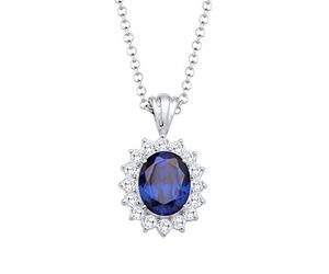 Elli Collana da Donna Argento 925 con Cristallo Blu, 45cm