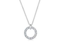 Elli Collana da Donna Ciondolo Cerchio Tendanze con Cristalli in Argento Sterling 925