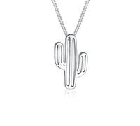 Elli - Collana da donna con ciondolo a forma di cactus del deserto, boho, in argento sterling 925